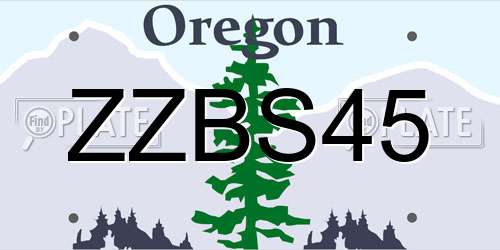ZZBS45 Oregon License Plate
