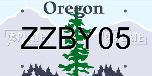 ZZBY05 Oregon License Plate