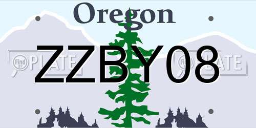 ZZBY08 Oregon License Plate