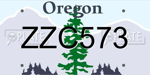 ZZC573 Oregon License Plate