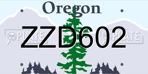 ZZD602 Oregon License Plate