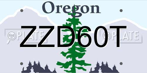 ZZD60T Oregon License Plate