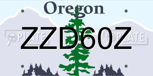 ZZD60Z Oregon License Plate