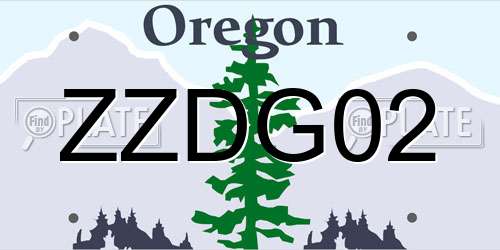 ZZDG02 Oregon License Plate