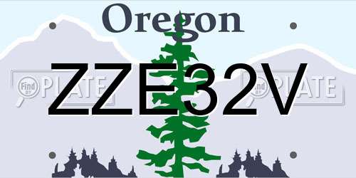 ZZE32V Oregon License Plate