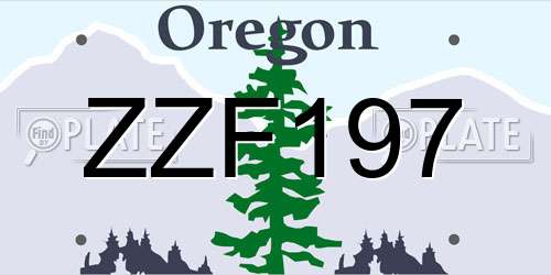 ZZF197 Oregon License Plate