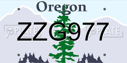 ZZG977 Oregon License Plate