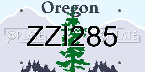 ZZI285 Oregon License Plate