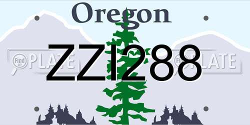 ZZI288 Oregon License Plate