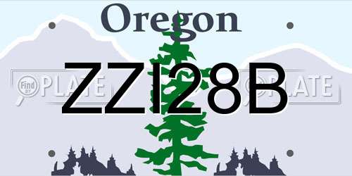 ZZI28B Oregon License Plate
