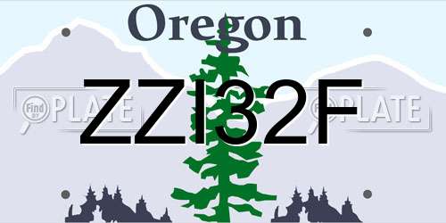 ZZI32F Oregon License Plate