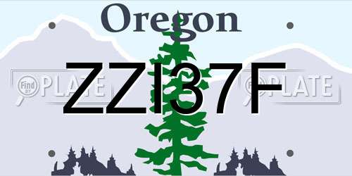 ZZI37F Oregon License Plate