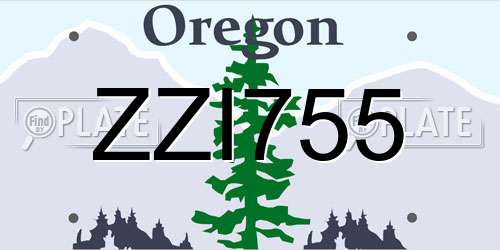 ZZI755 Oregon License Plate