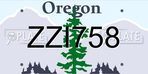 ZZI758 Oregon License Plate
