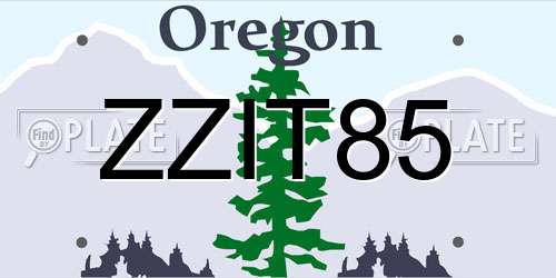 ZZIT85 Oregon License Plate