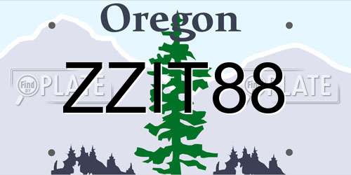 ZZIT88 Oregon License Plate