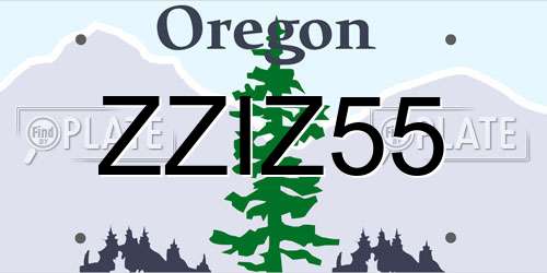 ZZIZ55 Oregon License Plate