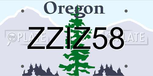 ZZIZ58 Oregon License Plate