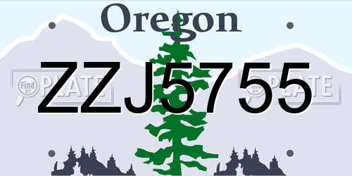 ZZJ5755 Oregon License Plate