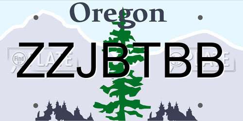 ZZJBTBB Oregon License Plate