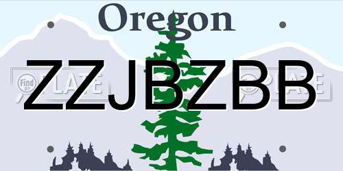 ZZJBZBB Oregon License Plate