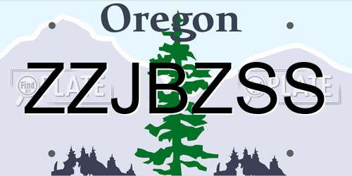 ZZJBZSS Oregon License Plate