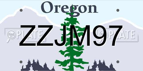 ZZJM97 Oregon License Plate