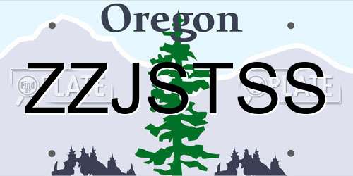 ZZJSTSS Oregon License Plate