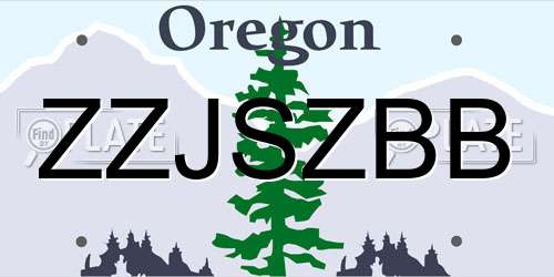 ZZJSZBB Oregon License Plate