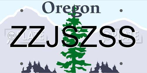 ZZJSZSS Oregon License Plate