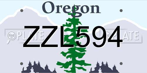 ZZL594 Oregon License Plate