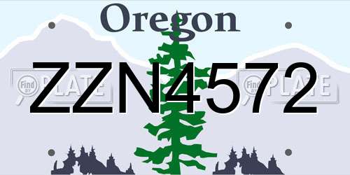 ZZN4572 Oregon License Plate