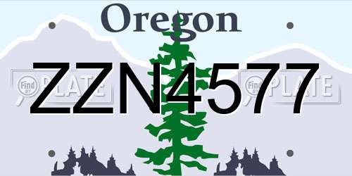 ZZN4577 Oregon License Plate