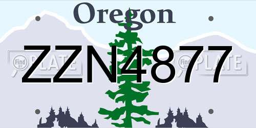 ZZN4877 Oregon License Plate