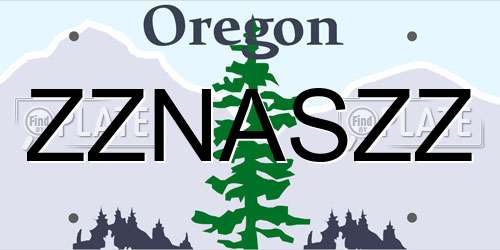 ZZNASZZ Oregon License Plate
