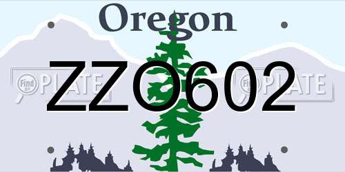 ZZO602 Oregon License Plate