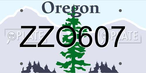 ZZO607 Oregon License Plate