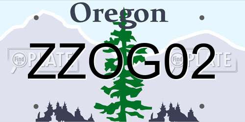 ZZOG02 Oregon License Plate