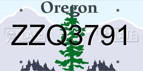 ZZQ3791 Oregon License Plate