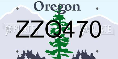 ZZQ470 Oregon License Plate