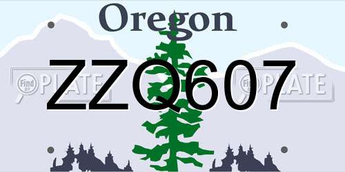 ZZQ607 Oregon License Plate