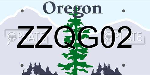 ZZQG02 Oregon License Plate