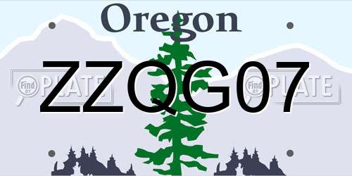 ZZQG07 Oregon License Plate