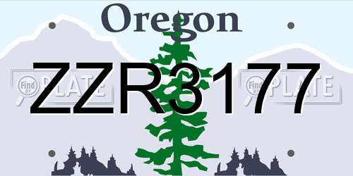 ZZR3177 Oregon License Plate