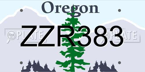 ZZR383 Oregon License Plate