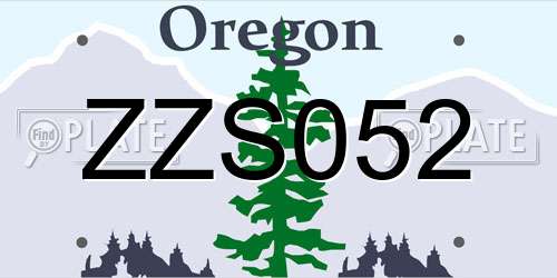 ZZS052 Oregon License Plate