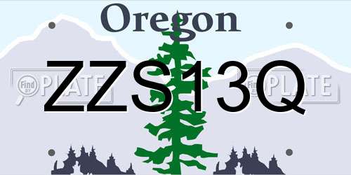 ZZS13Q Oregon License Plate
