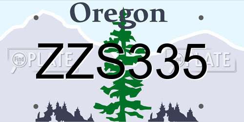 ZZS335 Oregon License Plate