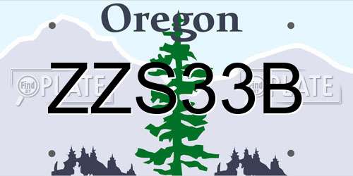 ZZS33B Oregon License Plate