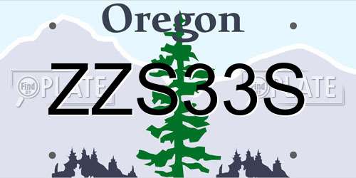 ZZS33S Oregon License Plate